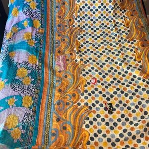 Beautiful Kantha throw made from recycled fabric!